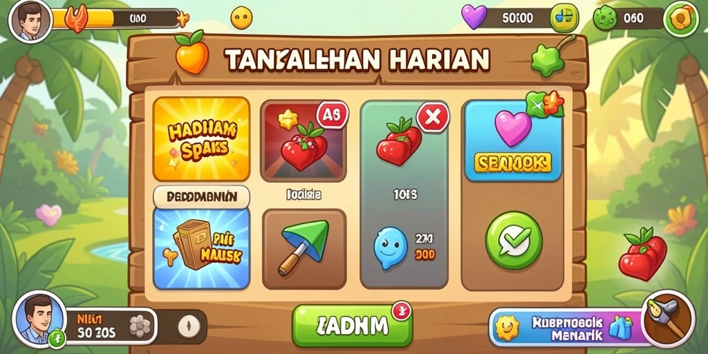 Screenshot menampilkan fitur interaksi sosial di dalam permainan.